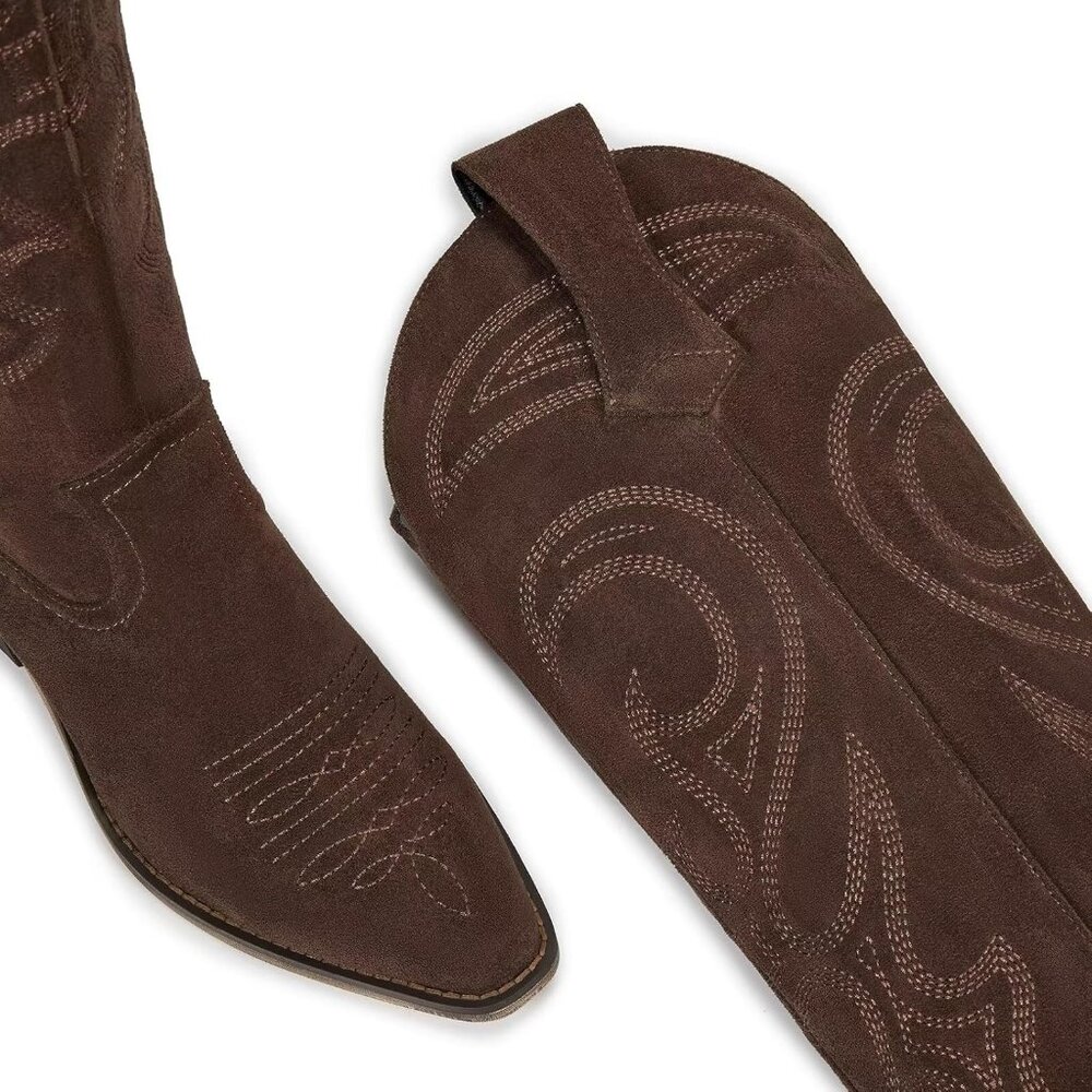 Women Pu Apricot Knee High Boots Women Zipper Convenience Comfort Fashion - Picture 7 of 7